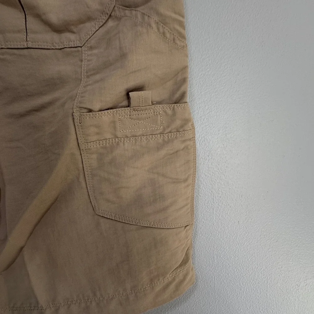 The North Face Mens Khaki Nylon Hiking Shorts Tan Outdoor Trail Size 36